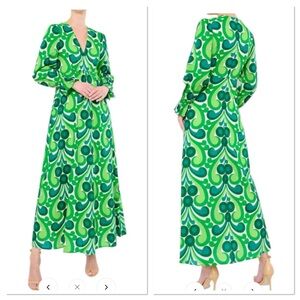 FLORA BEA Karley Dress In Ivory Kisses Maxi Dress, NWT, Size Small